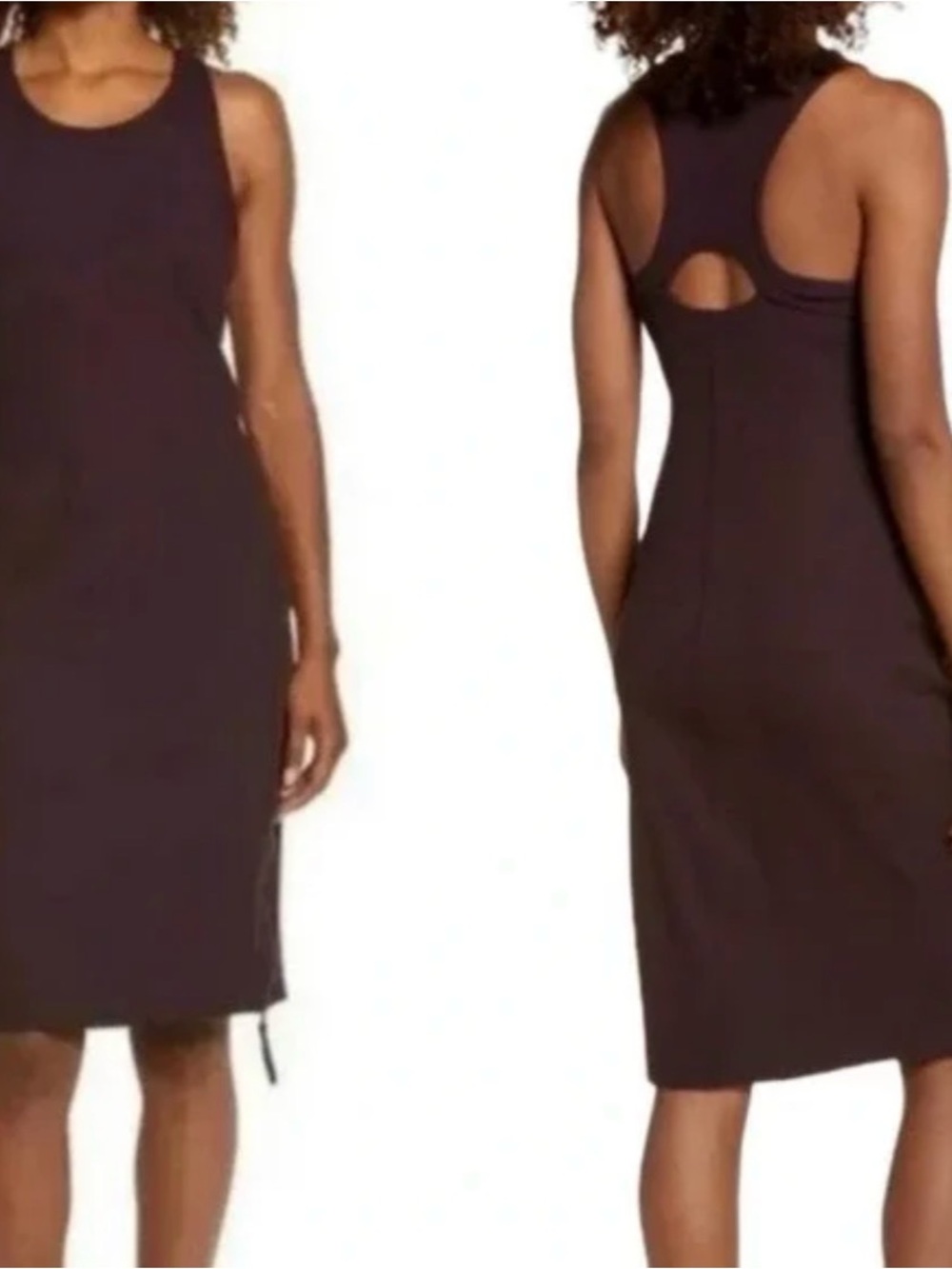 NWT NEW Zella Plumb Sleeveless Midi Bodycon Dress with Back Cutout Size Small